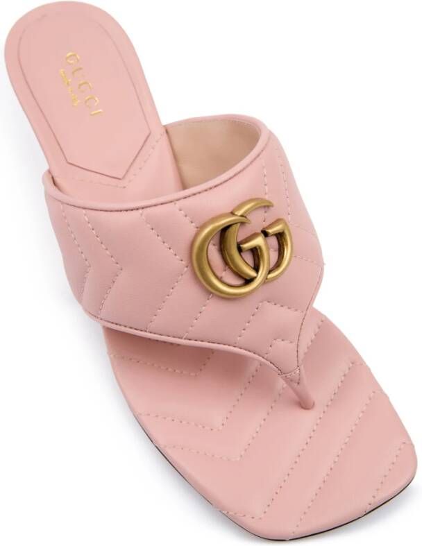 Gucci Roze Nappa Leren Sandalen
