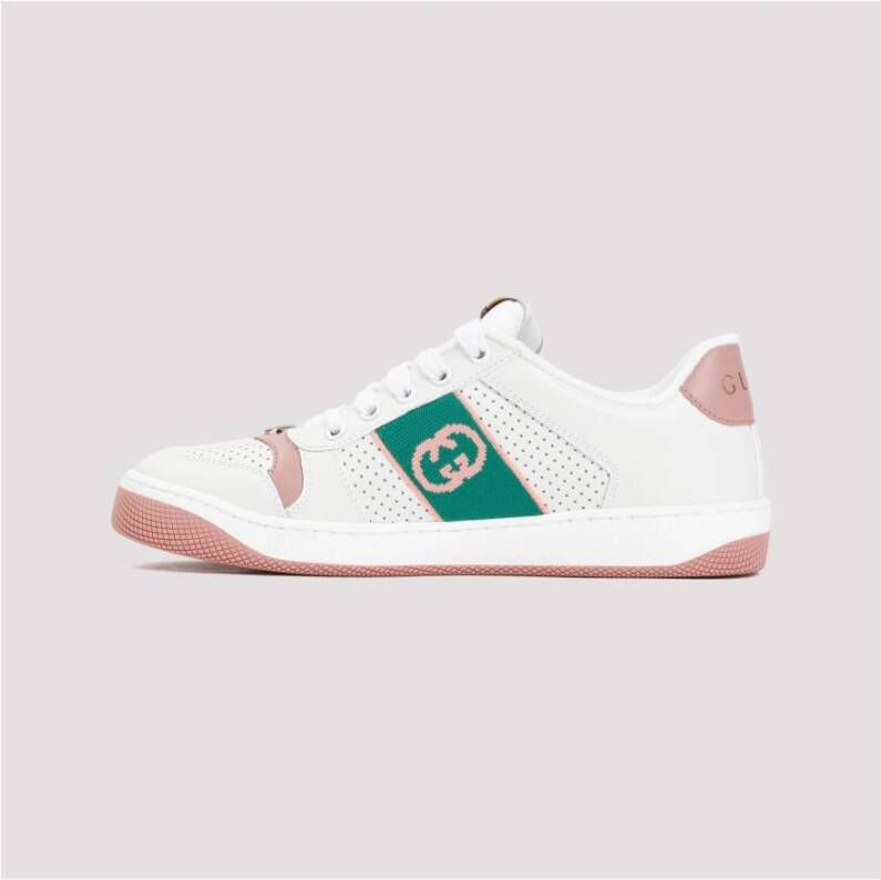 Gucci Screener Sneakers Wit Leer Retrostijl Multicolor Dames