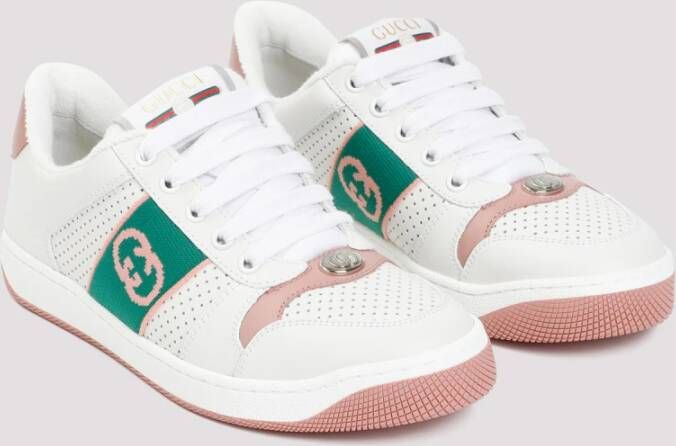 Gucci Screener Sneakers Wit Leer Retrostijl Multicolor Dames
