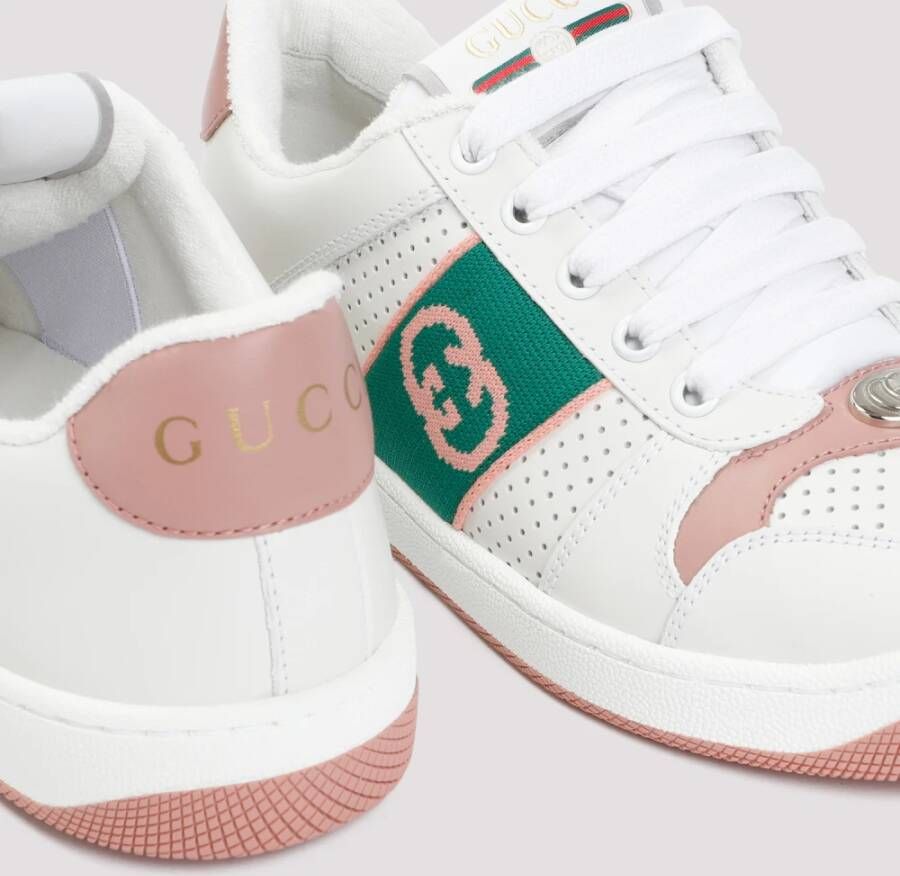 Gucci Screener Sneakers Wit Leer Retrostijl Multicolor Dames
