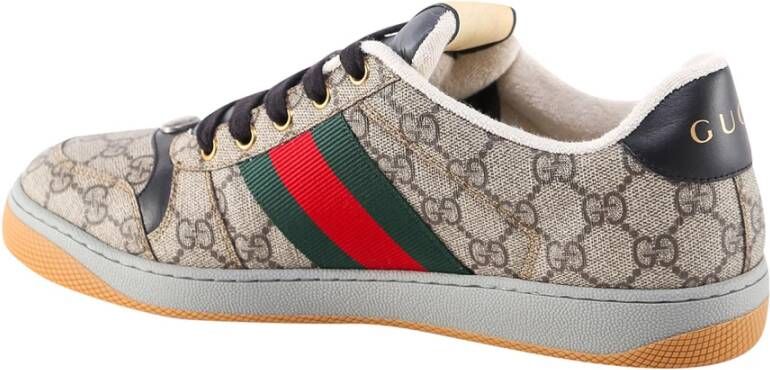 Gucci Beige Sneakers met Web Band Multicolor Heren