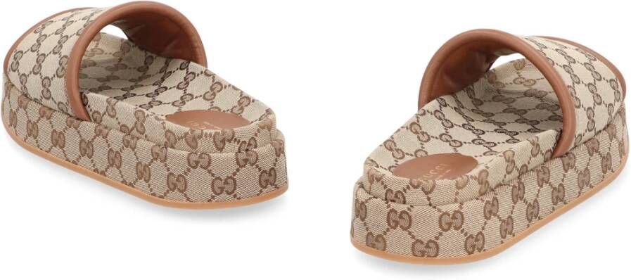 Gucci Stoffen Plateau Slippers Ronde Neuslijn