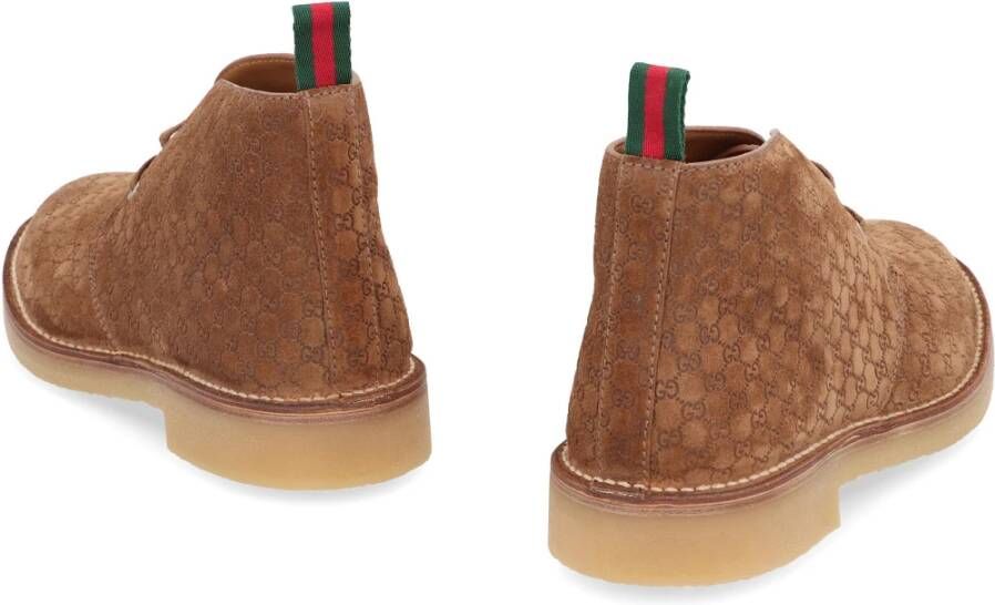 Gucci Suède Enkellaarzen met GG Motief