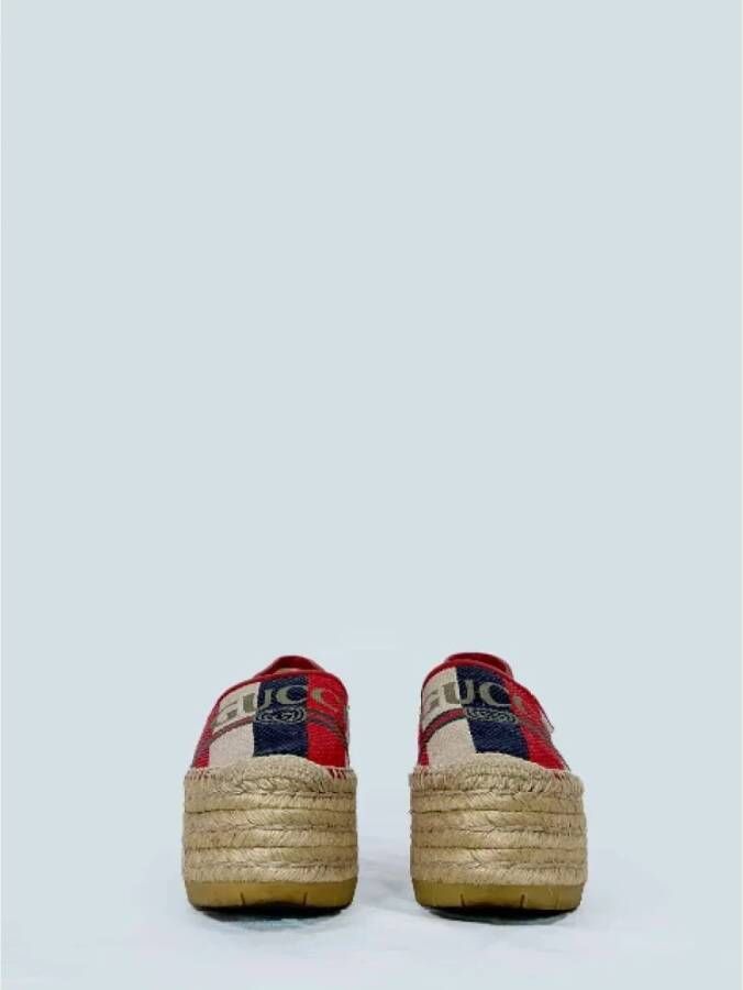 Gucci Vintage Pre-owned Canvas espadrilles Red Dames