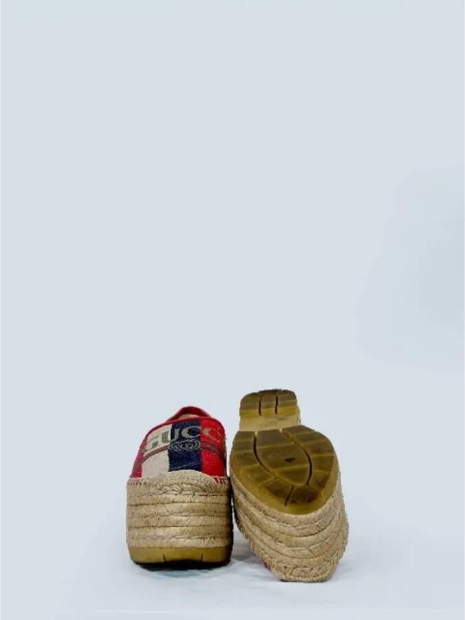 Gucci Vintage Pre-owned Canvas espadrilles Red Dames