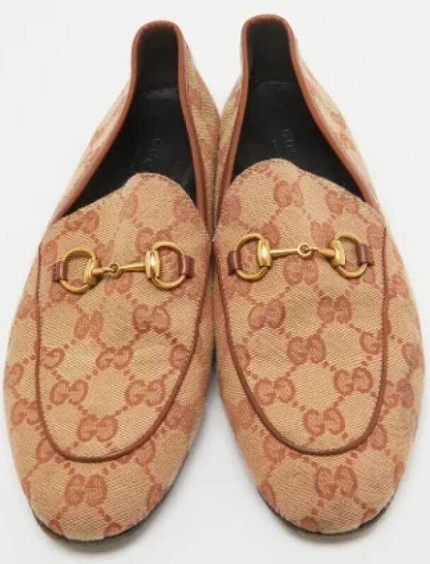 Gucci Vintage Pre-owned Canvas flats Beige Dames