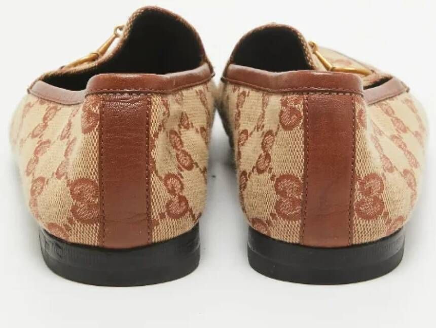 Gucci Vintage Pre-owned Canvas flats Beige Dames