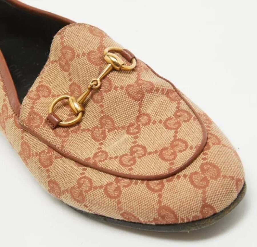 Gucci Vintage Pre-owned Canvas flats Beige Dames