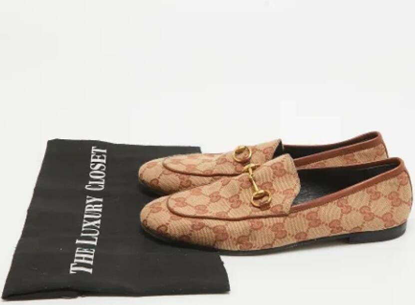 Gucci Vintage Pre-owned Canvas flats Beige Dames
