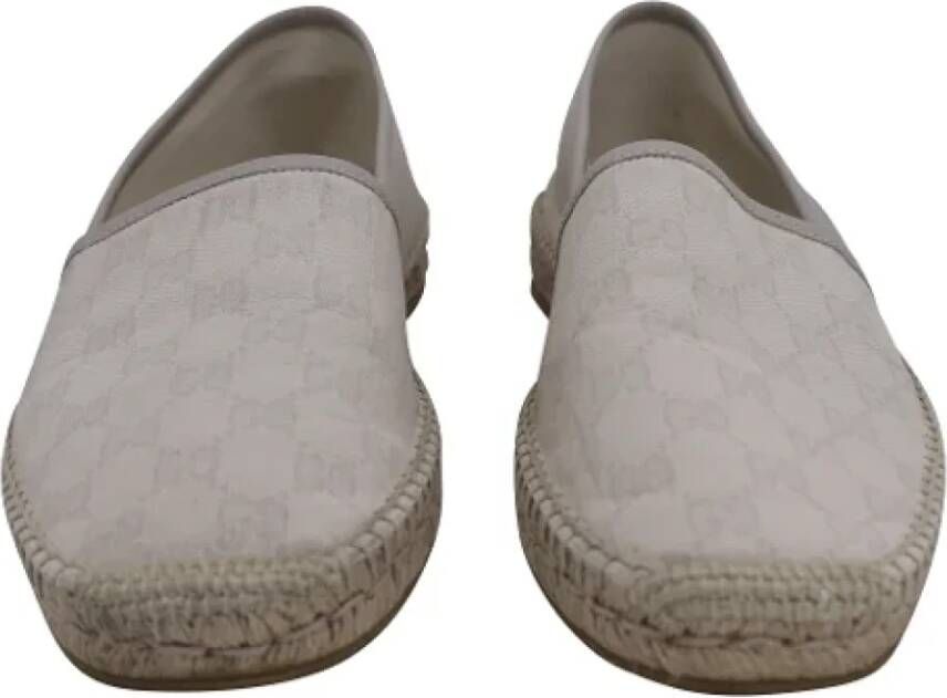 Gucci Vintage Pre-owned Canvas flats Beige Dames