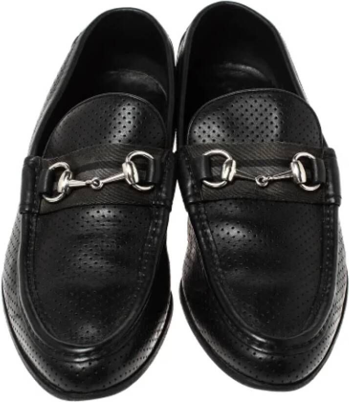 Gucci Vintage Pre-owned Canvas flats Black Dames