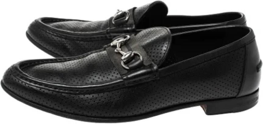 Gucci Vintage Pre-owned Canvas flats Black Dames