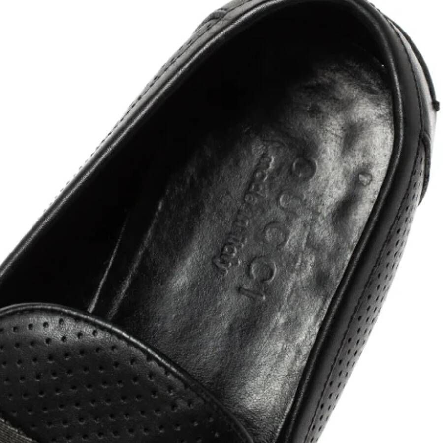Gucci Vintage Pre-owned Canvas flats Black Dames