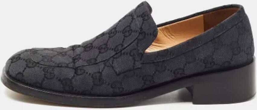Gucci Vintage Pre-owned Canvas flats Black Dames
