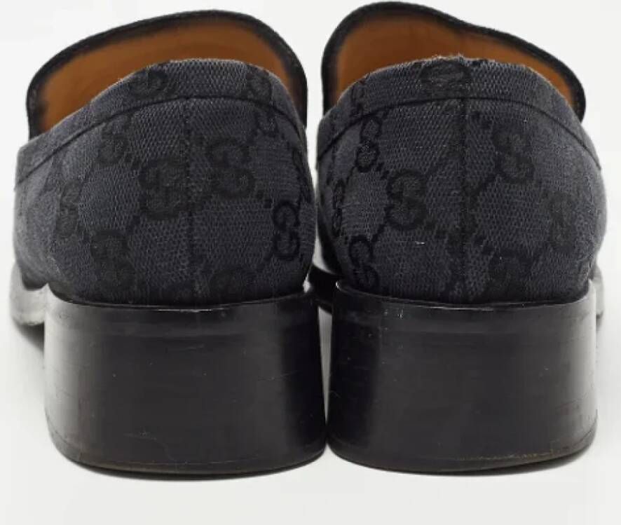 Gucci Vintage Pre-owned Canvas flats Black Dames