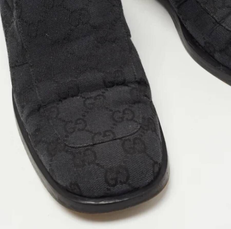 Gucci Vintage Pre-owned Canvas flats Black Dames