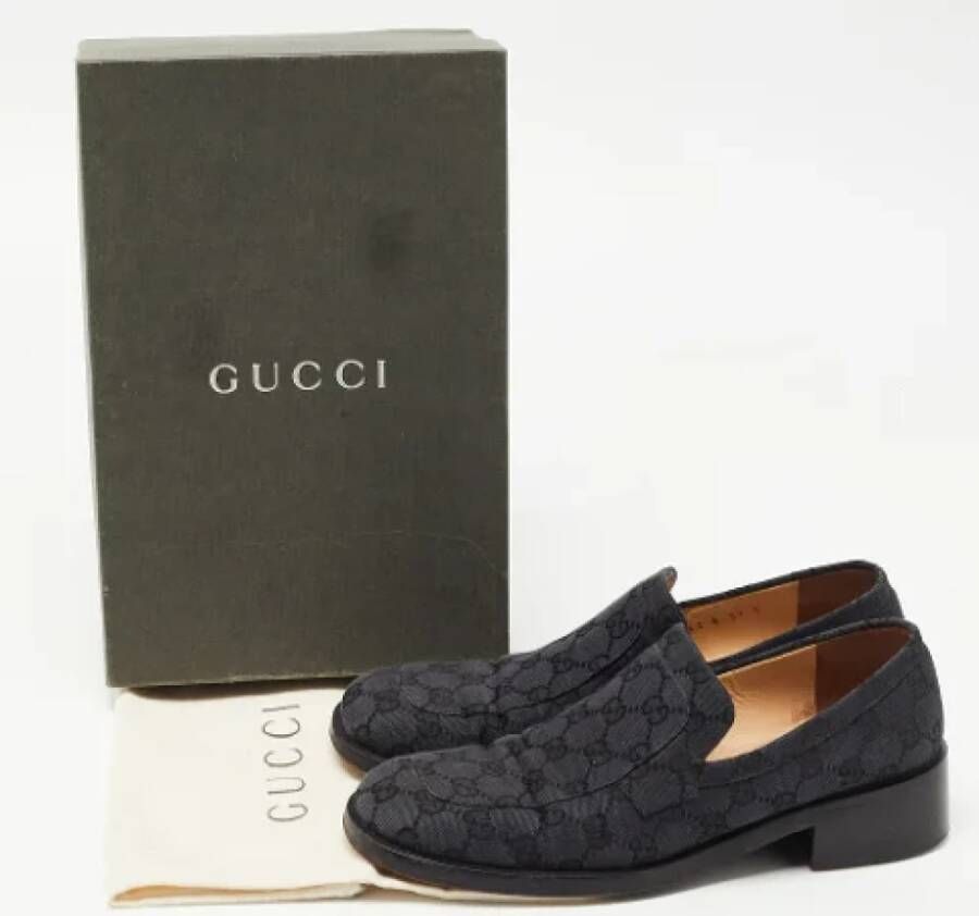 Gucci Vintage Pre-owned Canvas flats Black Dames