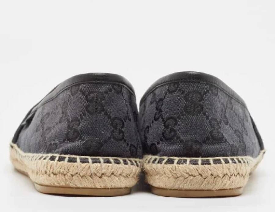 Gucci Vintage Pre-owned Canvas flats Black Dames