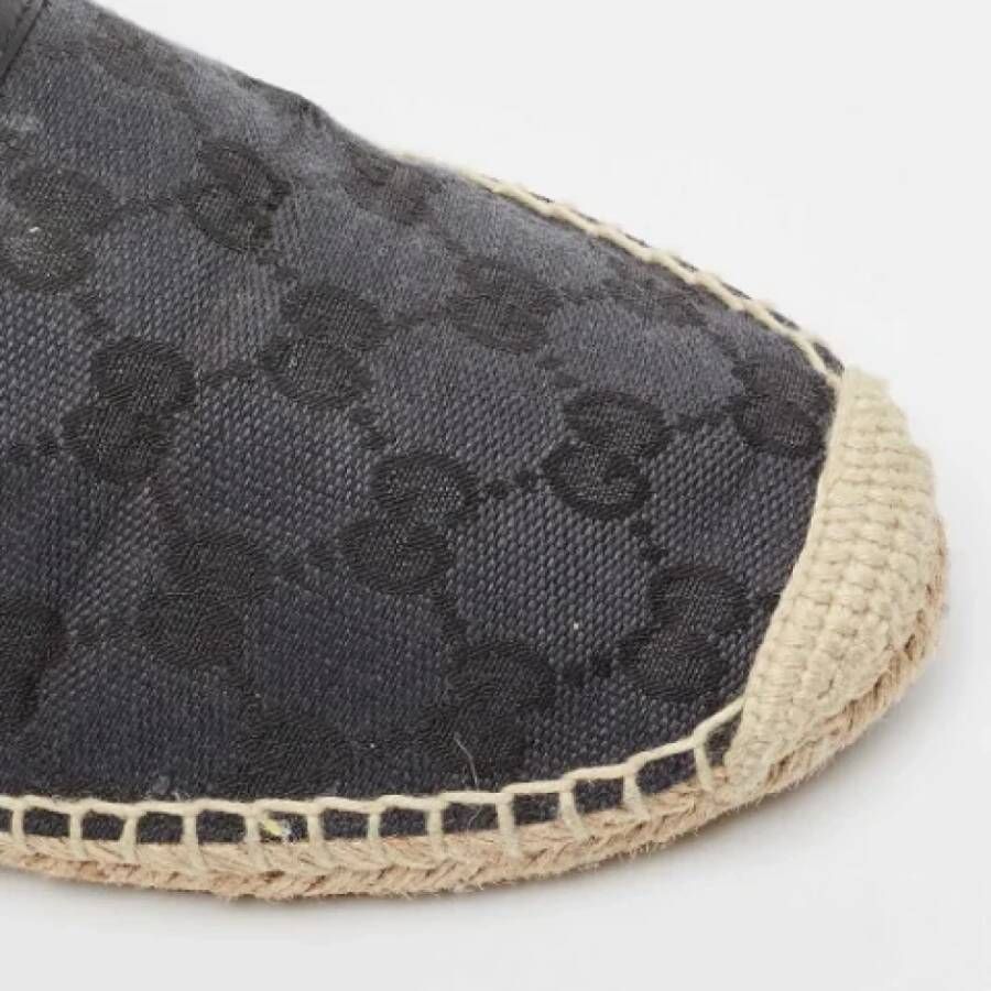 Gucci Vintage Pre-owned Canvas flats Black Dames
