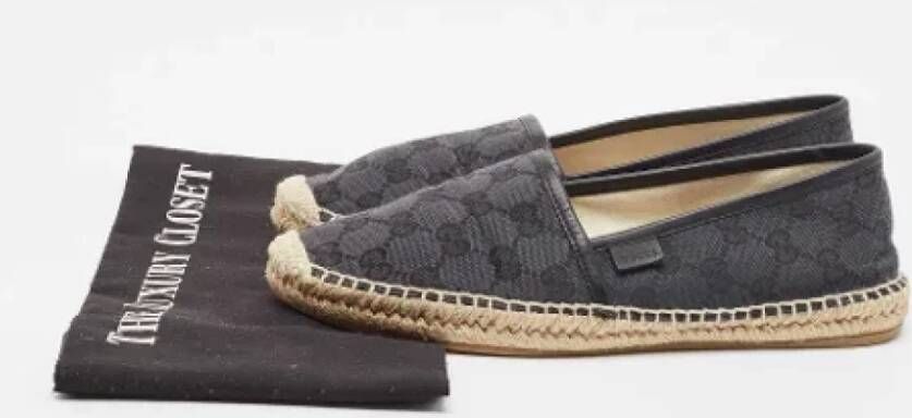 Gucci Vintage Pre-owned Canvas flats Black Dames