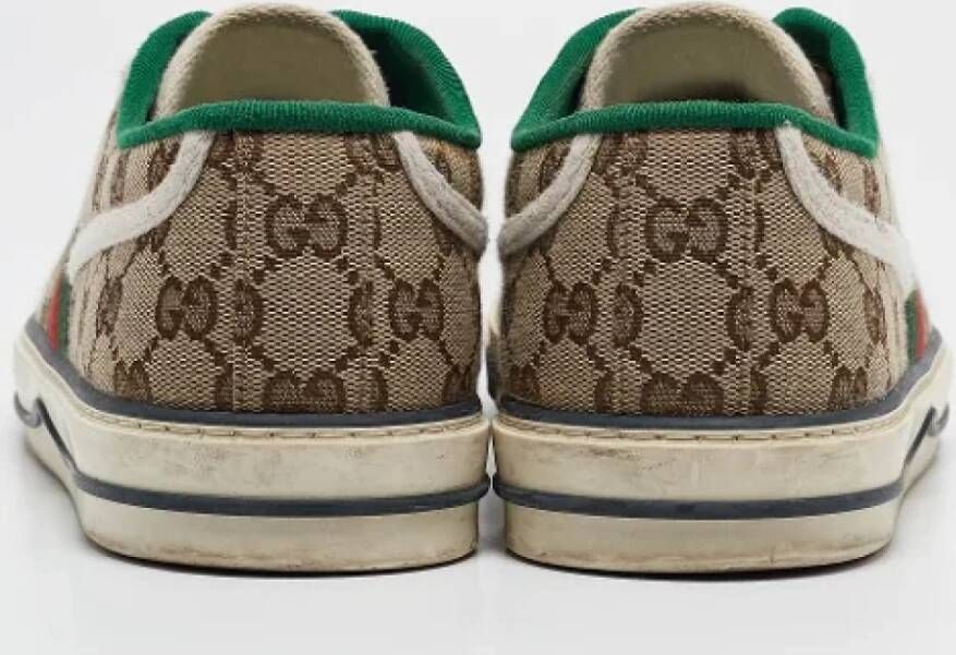 Gucci Vintage Pre-owned Canvas flats Brown Dames