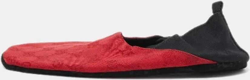 Gucci Vintage Pre-owned Canvas flats Red Dames