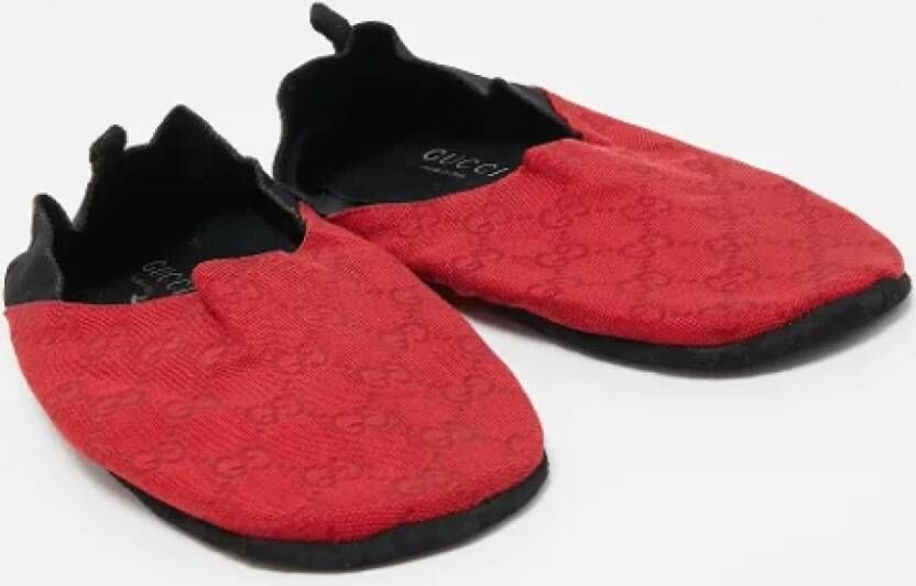 Gucci Vintage Pre-owned Canvas flats Red Dames