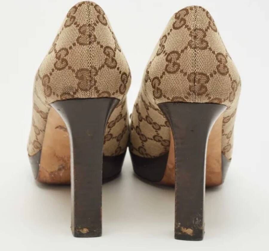 Gucci Vintage Pre-owned Canvas heels Brown Dames