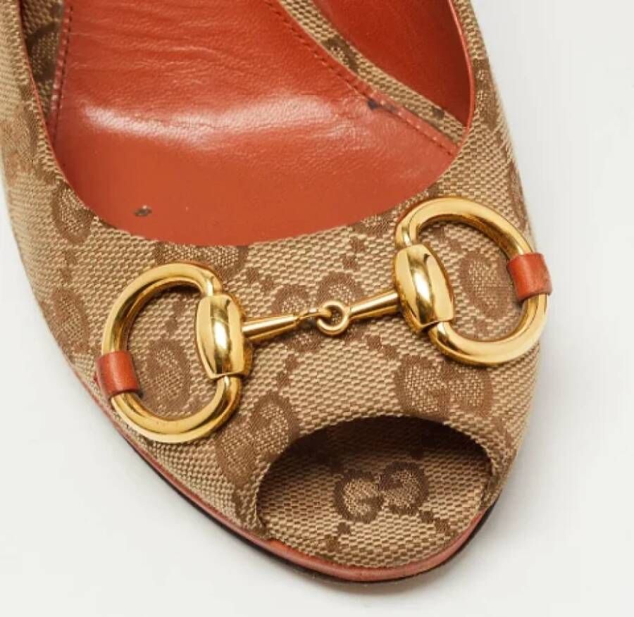 Gucci Vintage Pre-owned Canvas heels Brown Dames