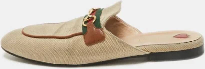 Gucci Vintage Pre-owned Canvas mules Beige Dames