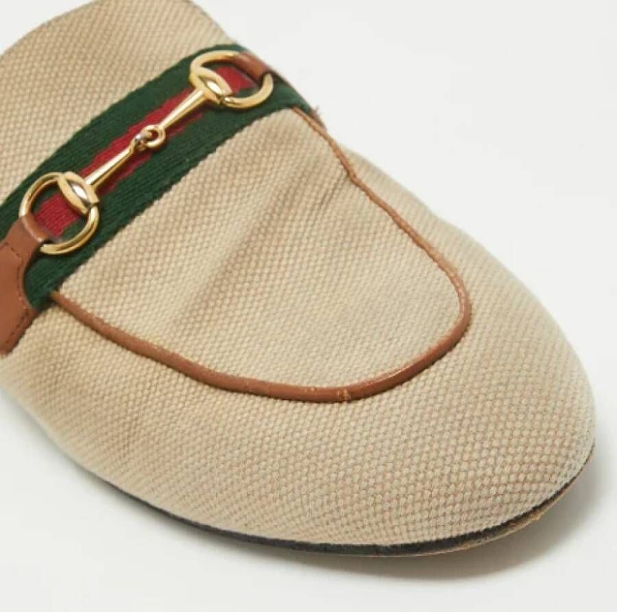 Gucci Vintage Pre-owned Canvas mules Beige Dames