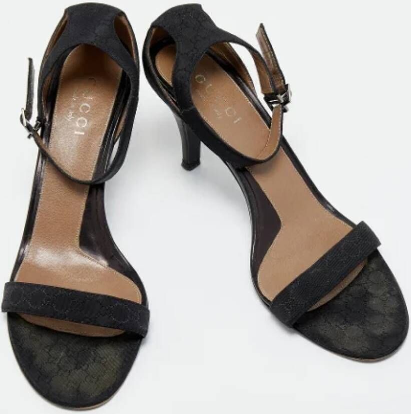Gucci Vintage Pre-owned Canvas sandals Black Dames