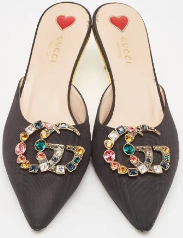 Gucci Vintage Pre-owned Canvas sandals Black Dames