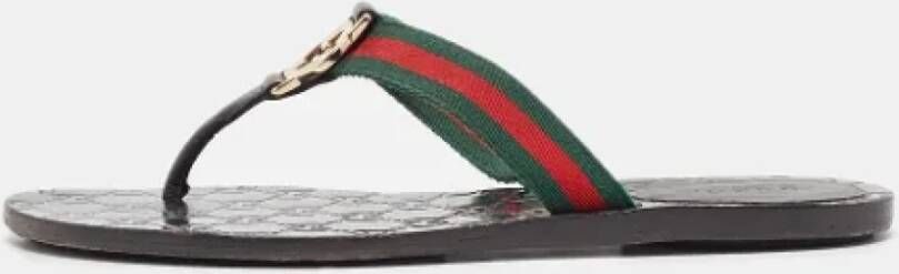 Gucci Vintage Pre-owned Canvas sandals Black Dames