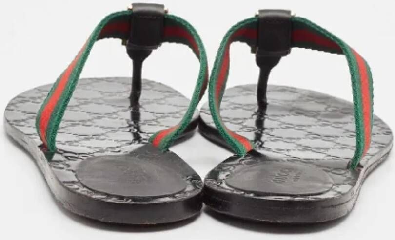 Gucci Vintage Pre-owned Canvas sandals Black Dames