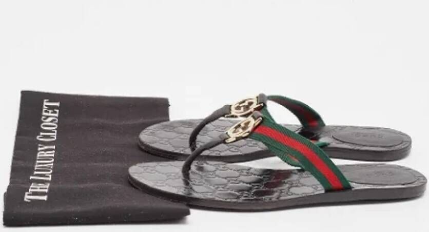 Gucci Vintage Pre-owned Canvas sandals Black Dames