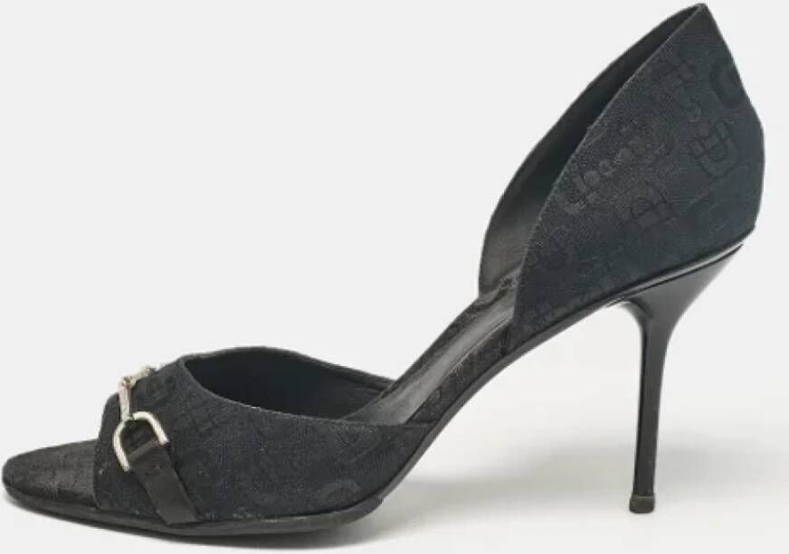 Gucci Vintage Pre-owned Canvas sandals Black Dames