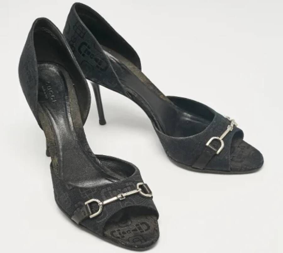 Gucci Vintage Pre-owned Canvas sandals Black Dames
