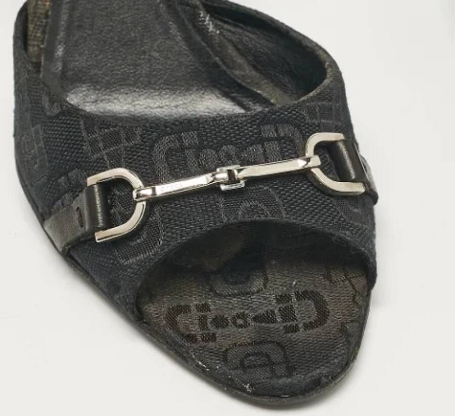 Gucci Vintage Pre-owned Canvas sandals Black Dames