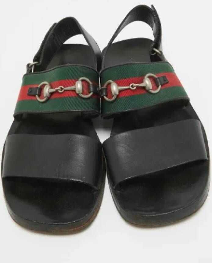 Gucci Vintage Pre-owned Canvas sandals Black Heren