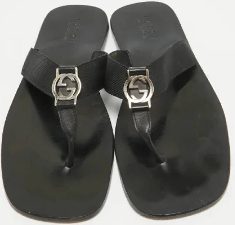 Gucci Vintage Pre-owned Canvas sandals Black Heren