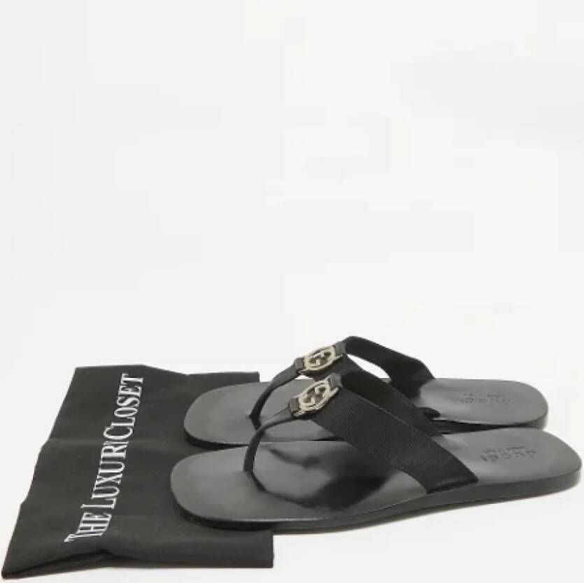 Gucci Vintage Pre-owned Canvas sandals Black Heren