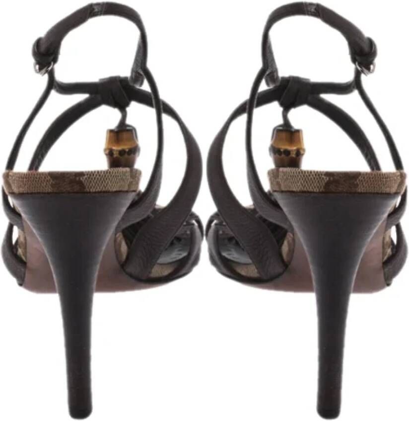 Gucci Vintage Pre-owned Canvas sandals Brown Dames