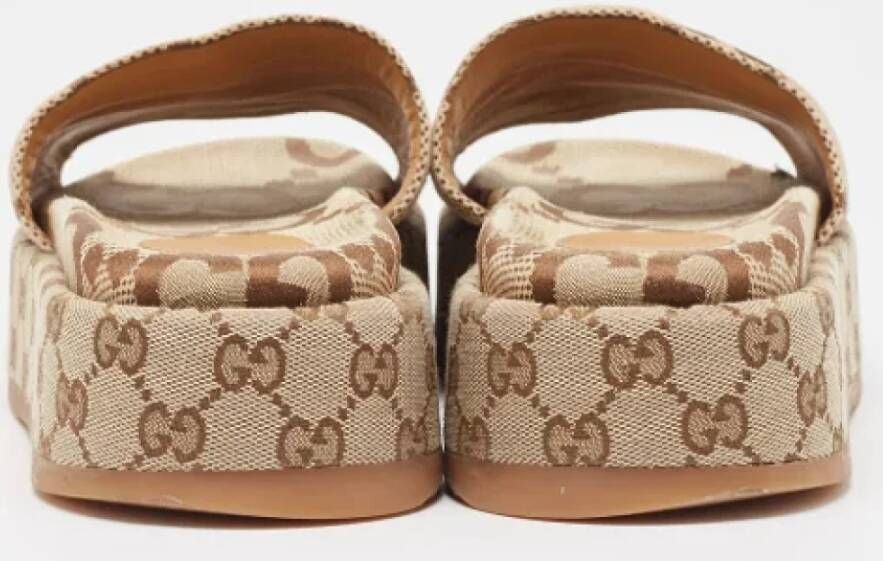 Gucci Vintage Pre-owned Canvas sandals Brown Dames