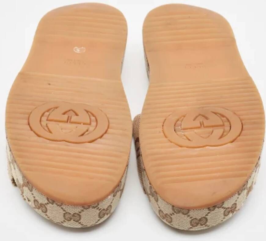 Gucci Vintage Pre-owned Canvas sandals Brown Dames