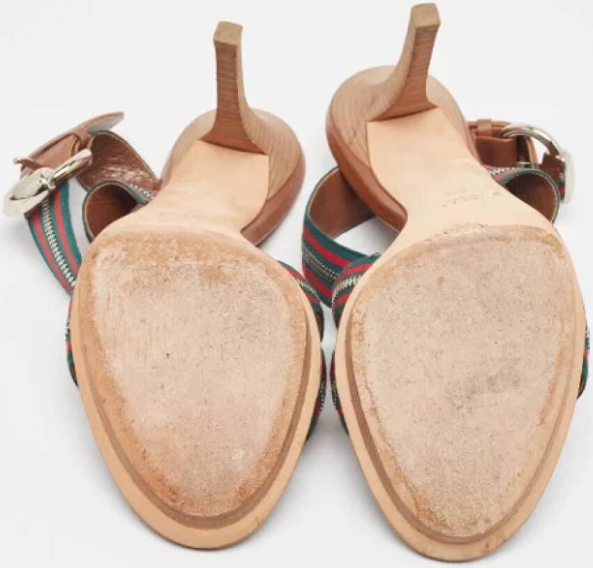 Gucci Vintage Pre-owned Canvas sandals Brown Dames