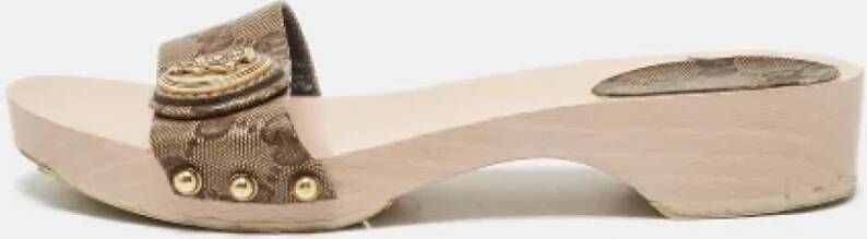 Gucci Vintage Pre-owned Canvas sandals Brown Dames