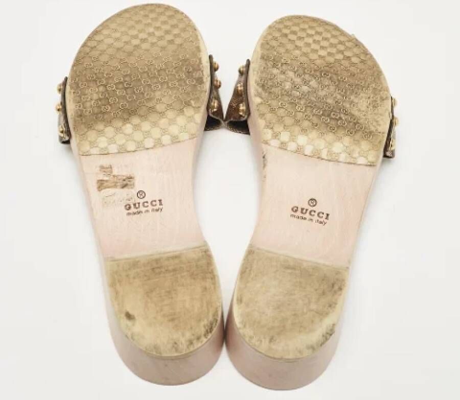 Gucci Vintage Pre-owned Canvas sandals Brown Dames