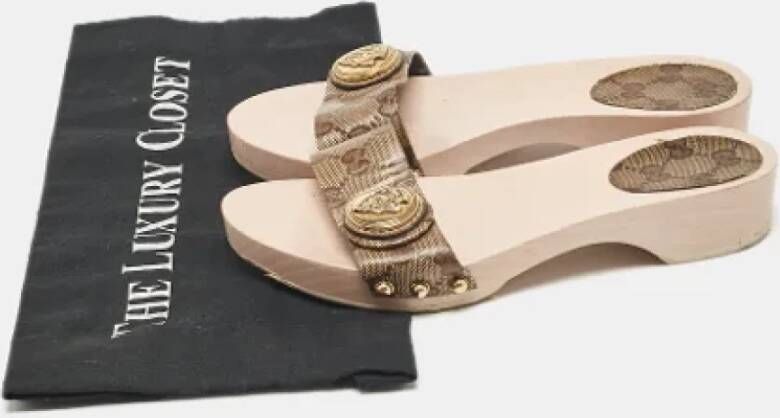 Gucci Vintage Pre-owned Canvas sandals Brown Dames