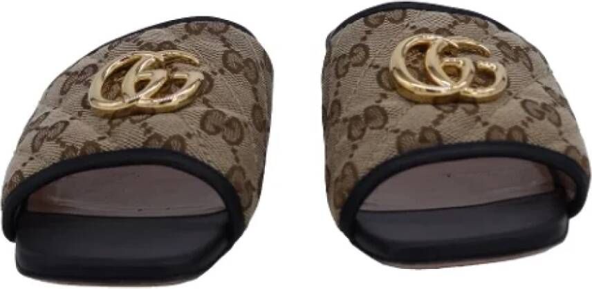 Gucci Vintage Pre-owned Canvas sandals Brown Dames